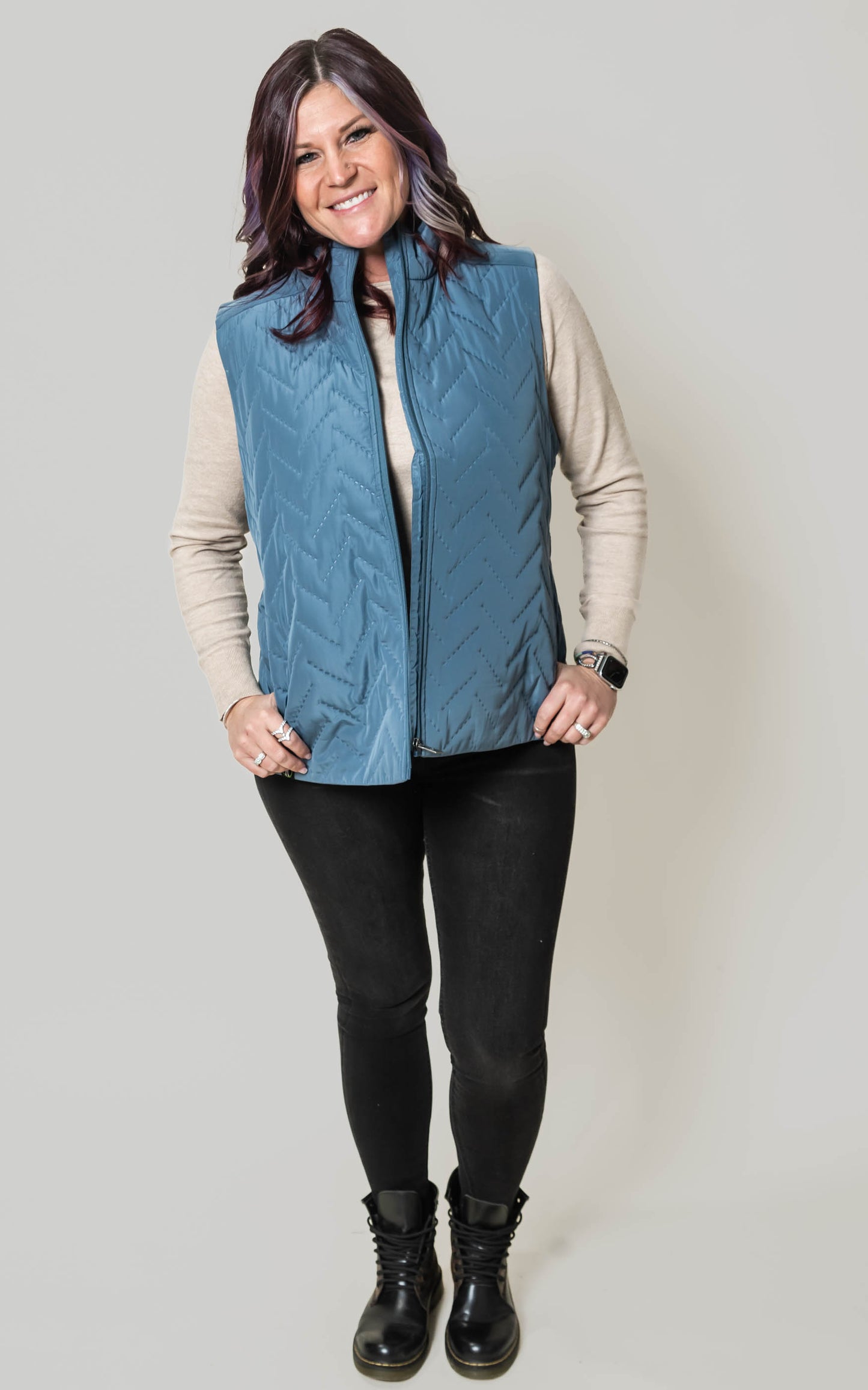 Blue Quilted Vest 