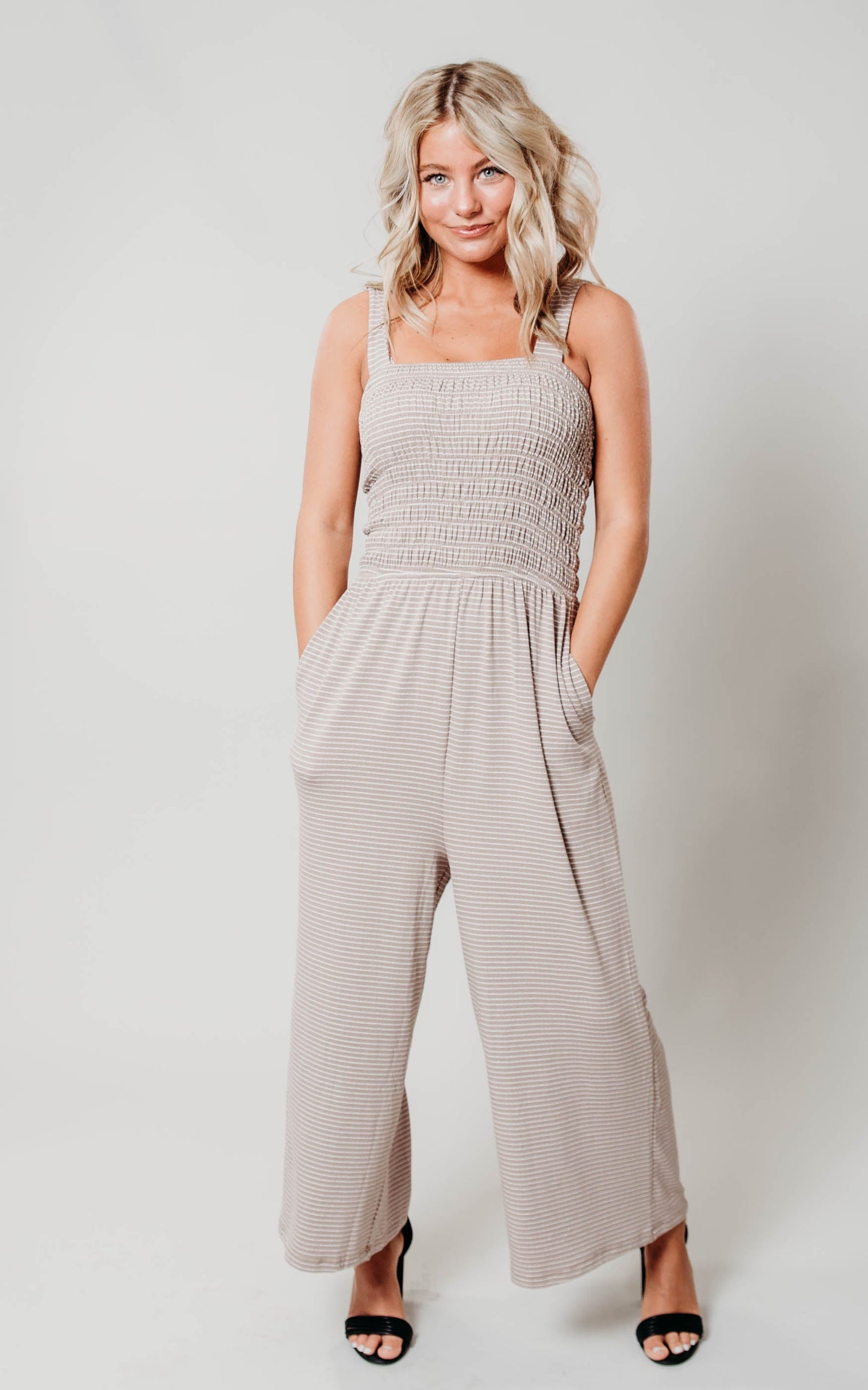 stripe jumpsuit 