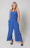 blue smocked jumpsuits 