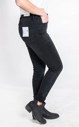  High Rise Button Up Black Skinny Jeans - Vervet, CLOTHING, Vervet, BAD HABIT BOUTIQUE 