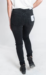  High Rise Button Up Black Skinny Jeans - Vervet, CLOTHING, Vervet, BAD HABIT BOUTIQUE 