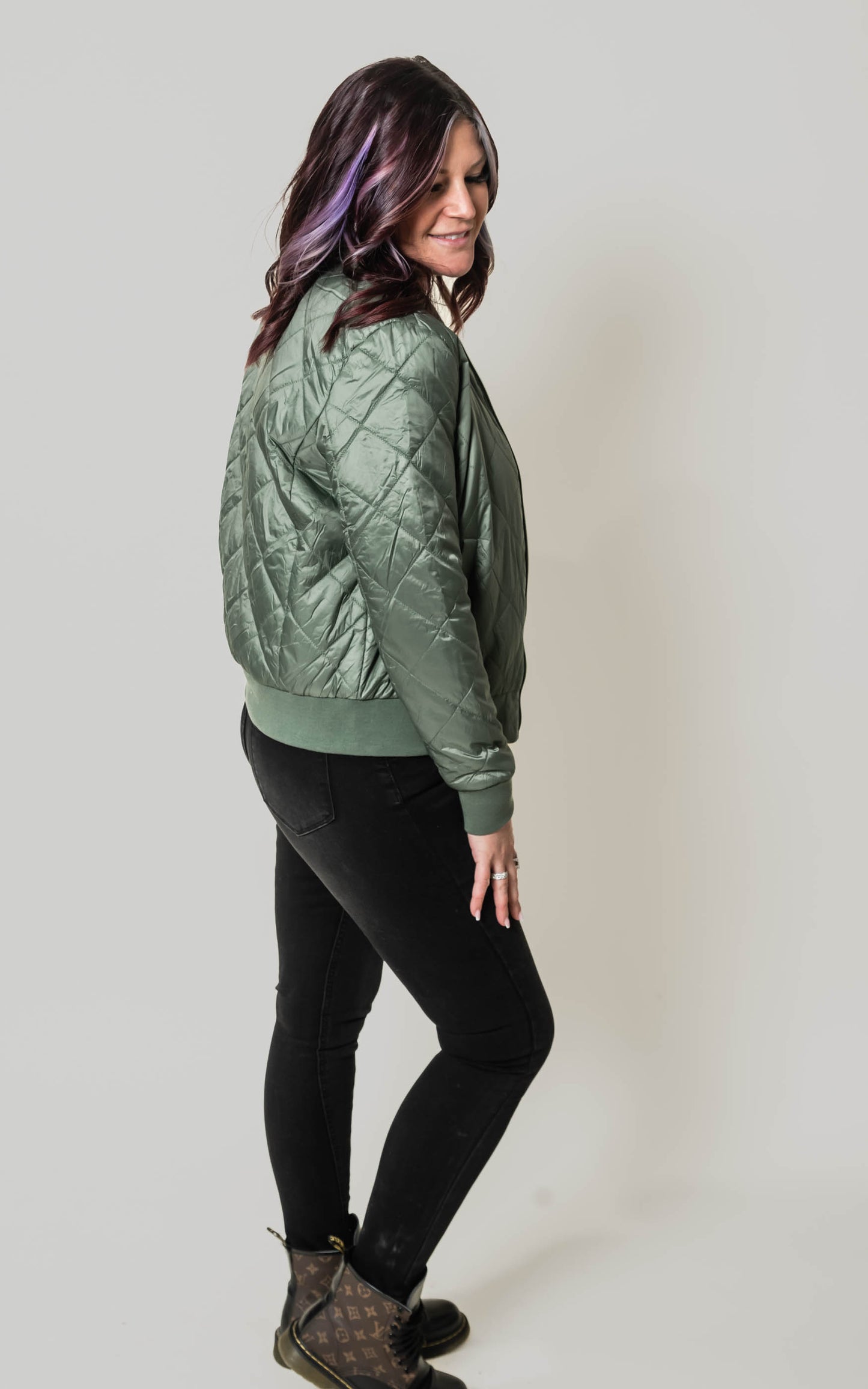 water resistant quilted bomber jacket 