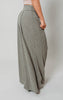 Olive Solid Ribbed Knit Palazzo Pants