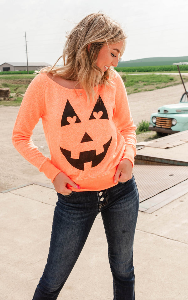 pumpkin slouchy off the shoulder sweater 