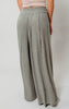 Olive Solid Ribbed Knit Palazzo Pants