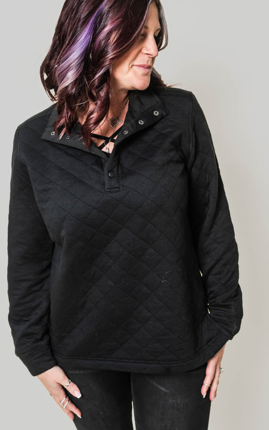 J. America - Women’s Quilted Snap Pullover