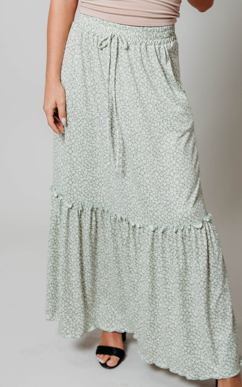 country floral maxi skirt 