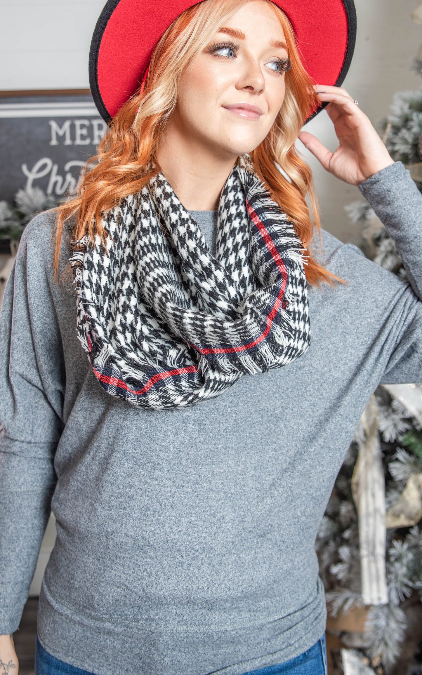 Houndstooth Infinity Scarf