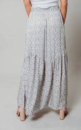 grey floral maxi skirt 