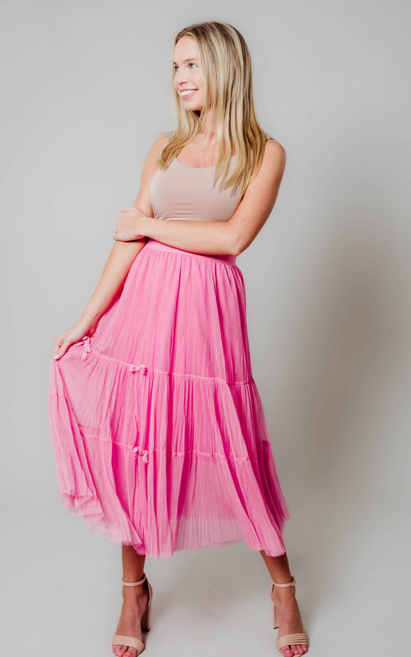 Tiered Rose Tulle Skirt