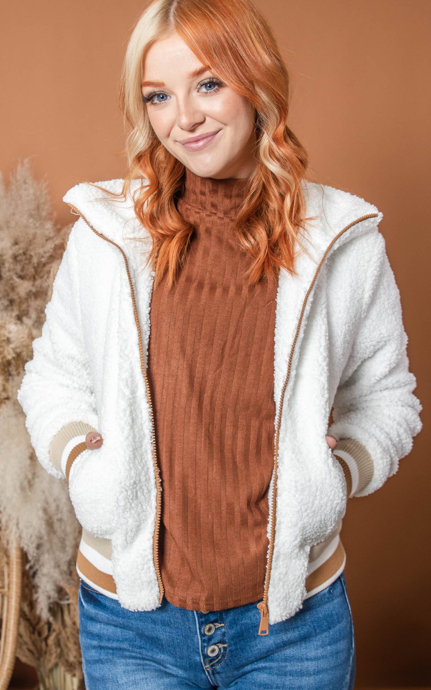 white sherpa jacket 