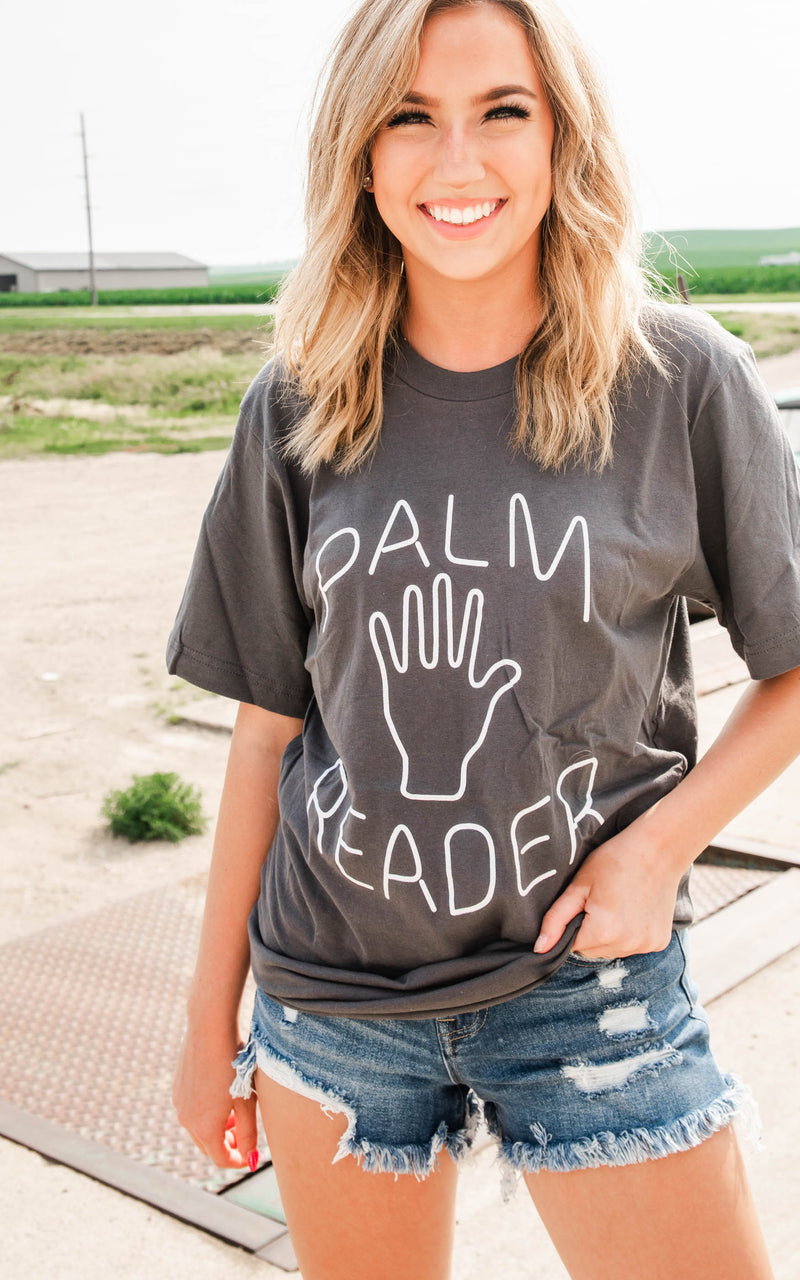 palm reader charcoal tee
