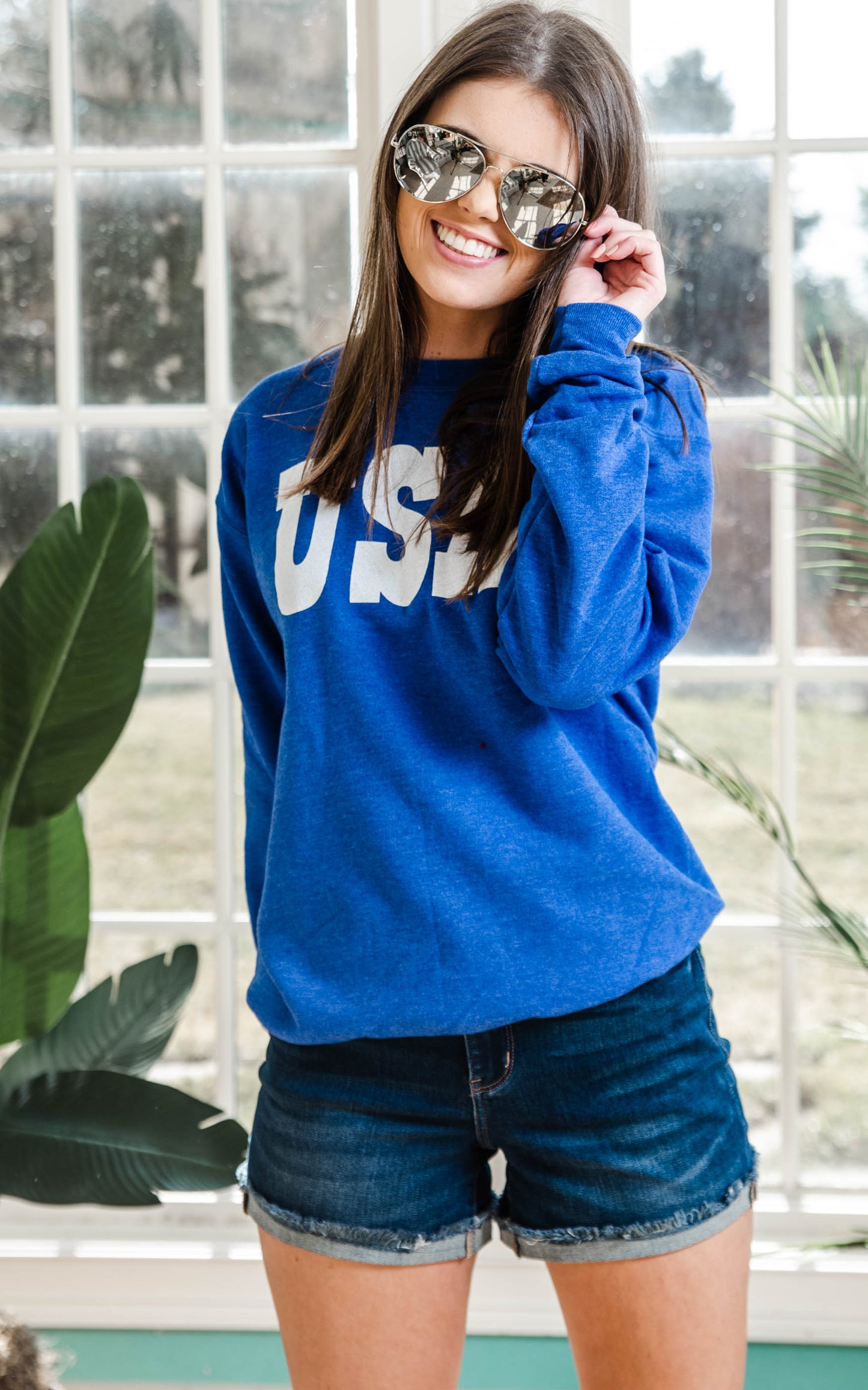 deep royal USA sweatshirt 