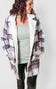 Faux Fur Collar Plaid Shacket Jacket