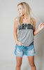 Lightning Bolt MaMa Slouchy Tank Top - Grey** - Final Sale