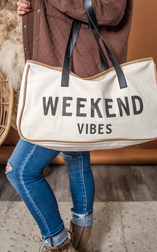 Weekend Vibes Canvas Tote