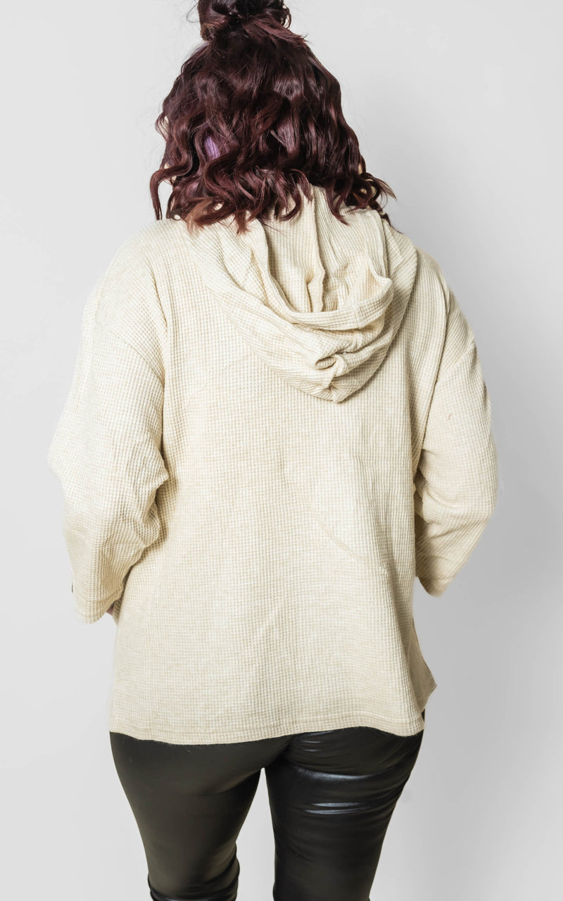 Soft Brushed Waffle Knit Oversized Pullover - Final Sale
