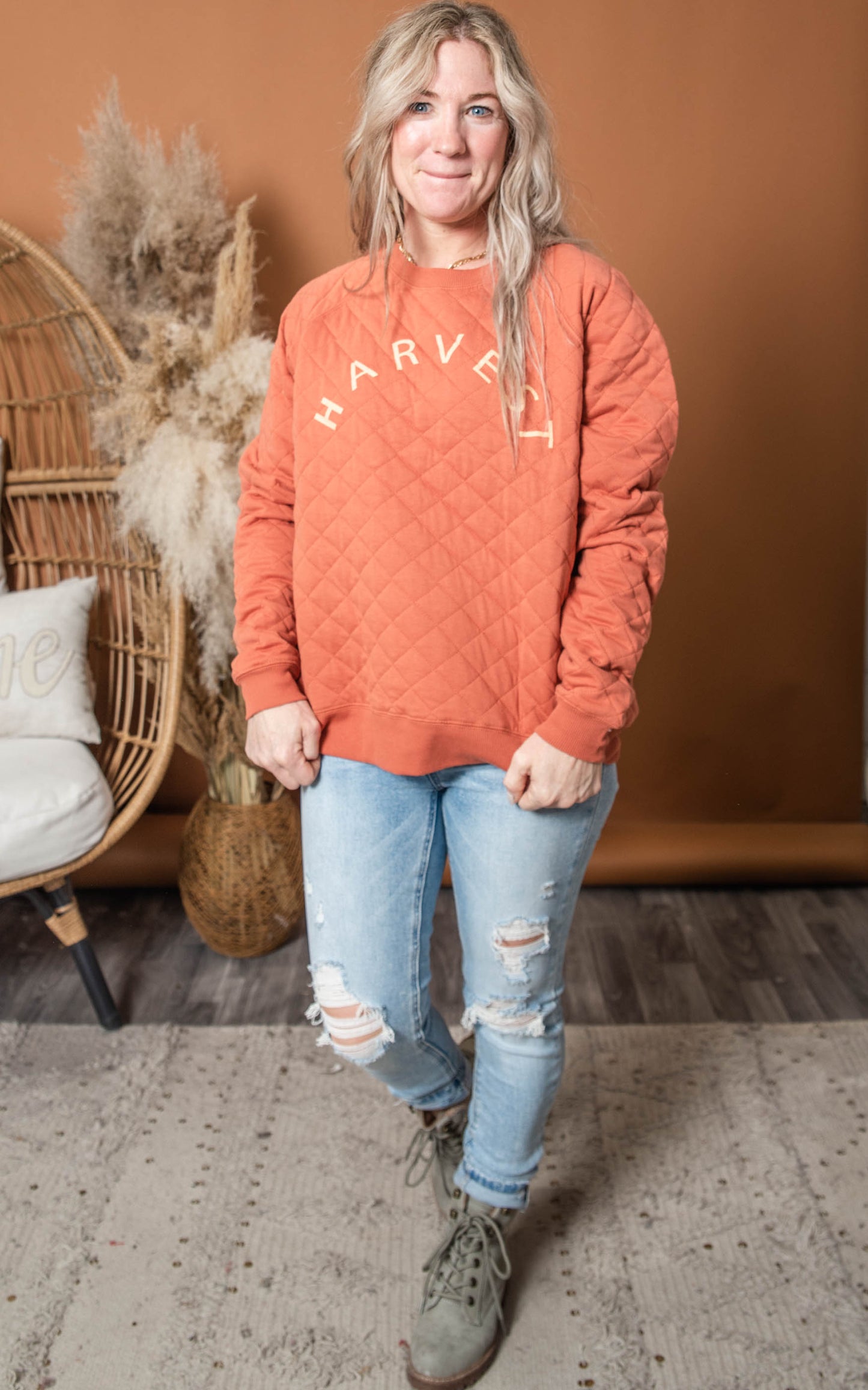 harvest quilted sweatshirt