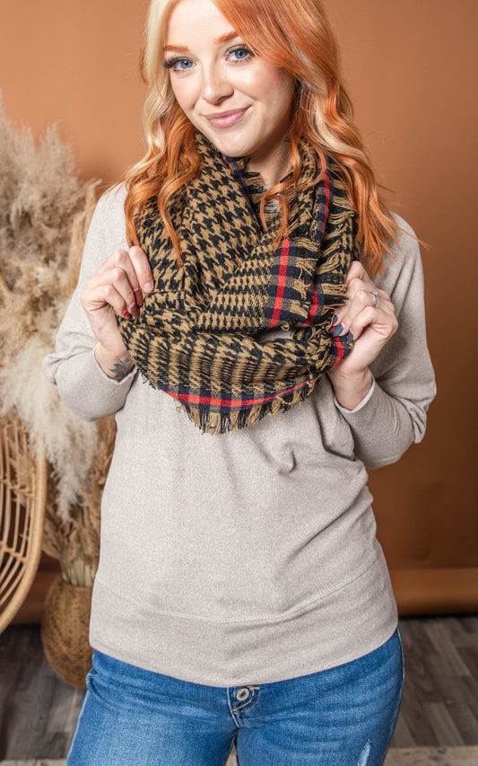 Houndstooth Infinity Scarf