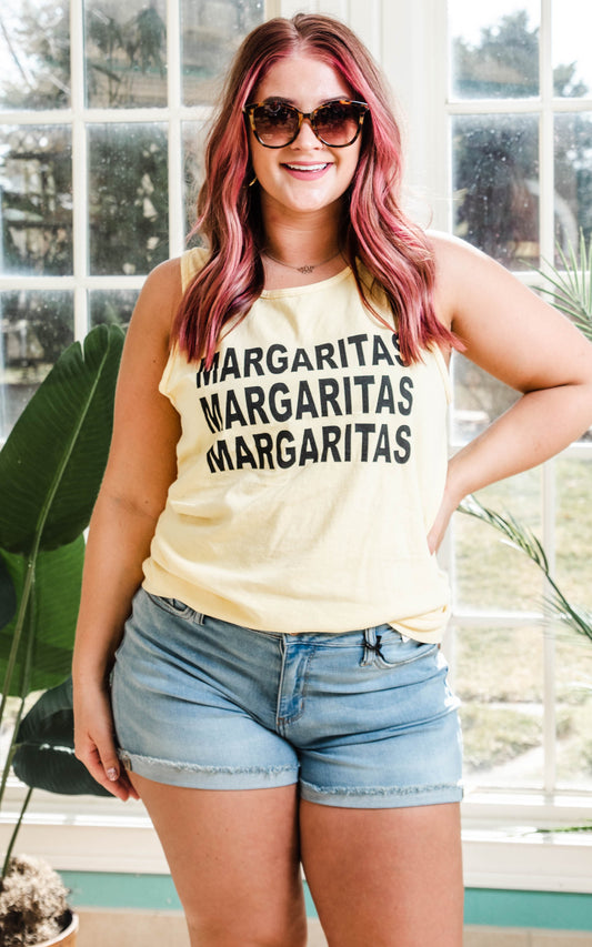 margaritas yellow tank top 