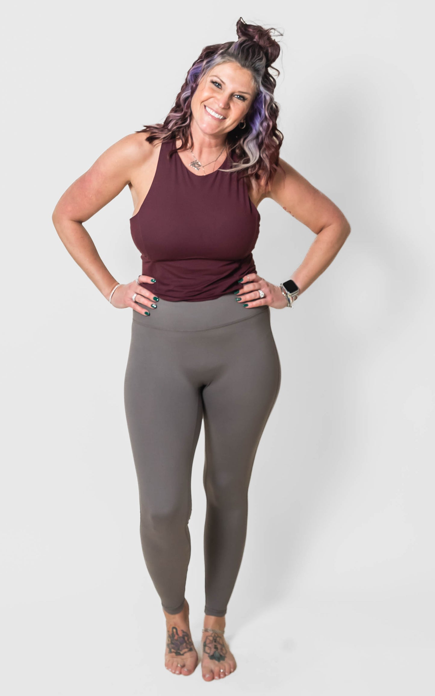 SMOKEY GREY Butter Yoga Workout Leggings - Rae Mode