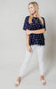 navy polka dot blouse 