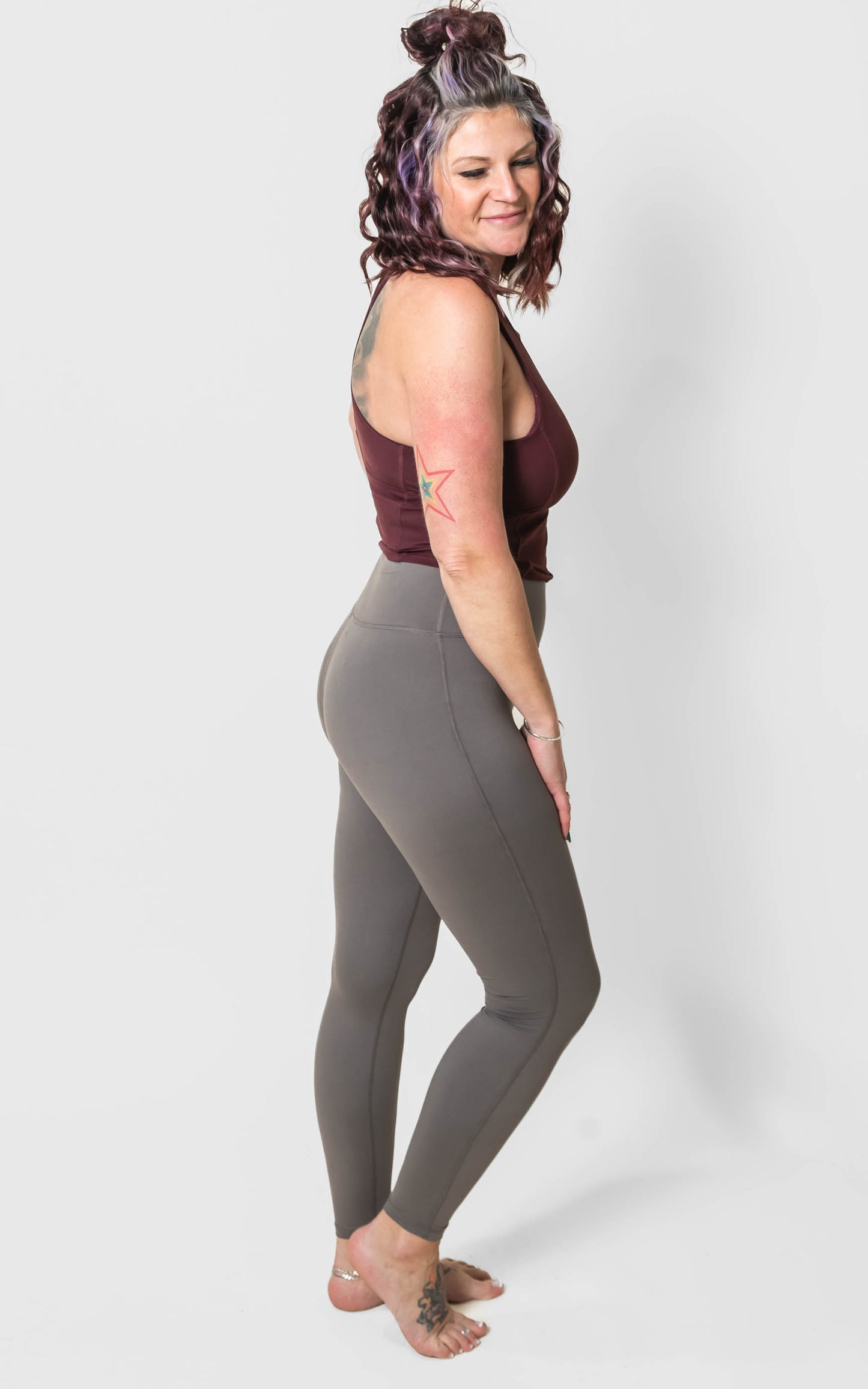 SMOKEY GREY Butter Yoga Workout Leggings - Rae Mode