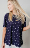 Polka Dot Navy Blouse - Final Sale