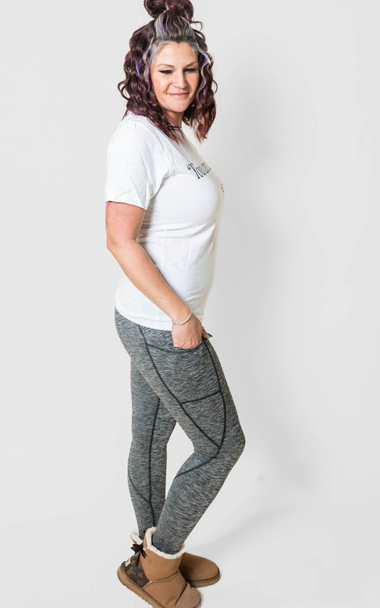 TWO TONE FULL LENGTH YOGA LEGGINGS | RAE MODE - FINAL SALE*