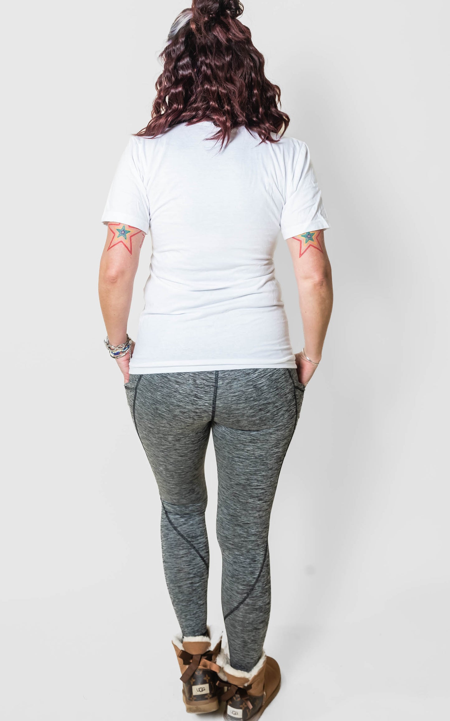 TWO TONE FULL LENGTH YOGA LEGGINGS | RAE MODE - FINAL SALE*