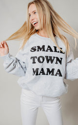 Small Town Mama Light Heather Grey Sweatshirt