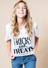 Tricks and Treats Halloween T-Shirt - BAD HABIT BOUTIQUE 