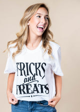 Tricks and Treats Halloween T-Shirt - BAD HABIT BOUTIQUE 