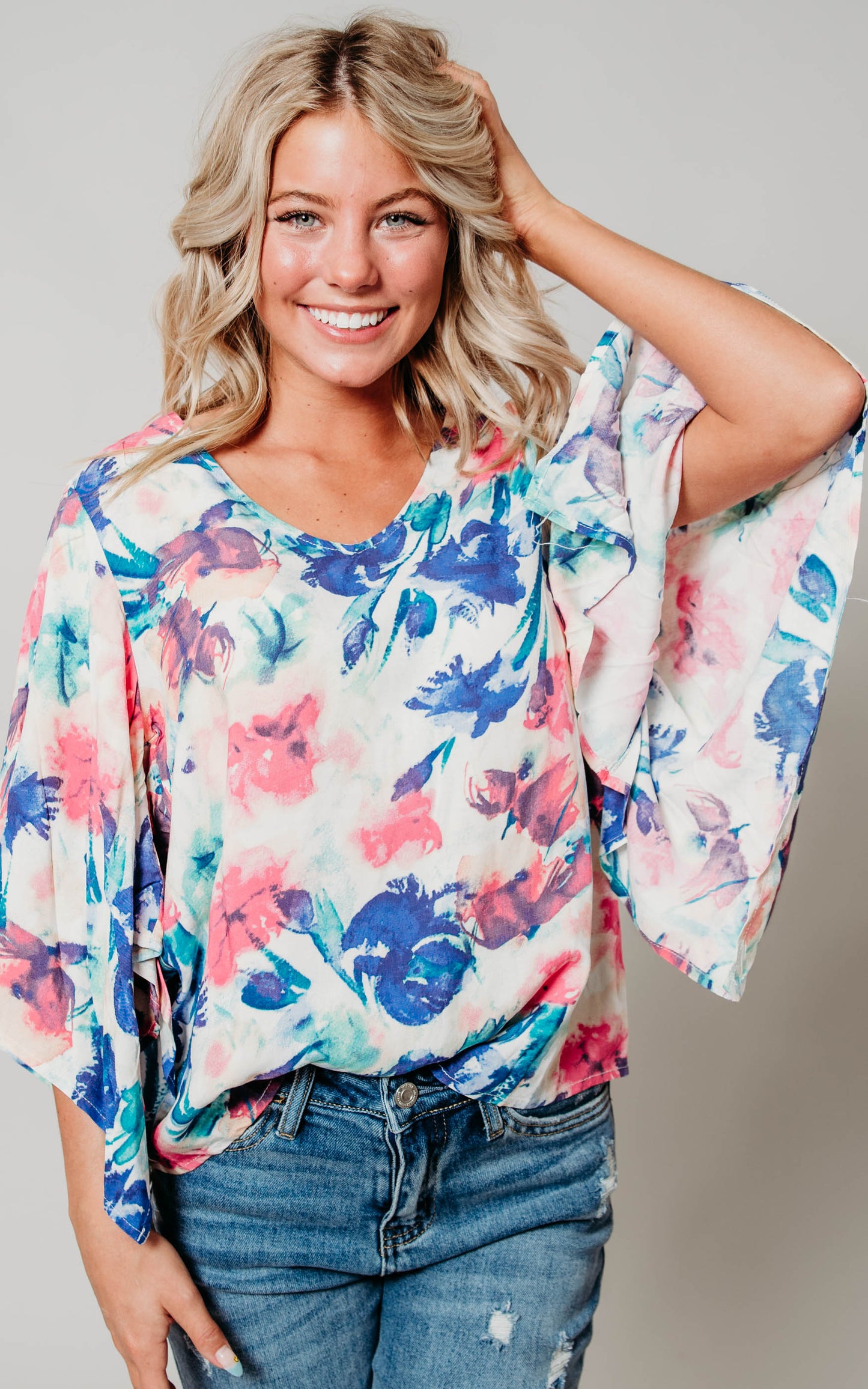 Watercolor Floral Blouse