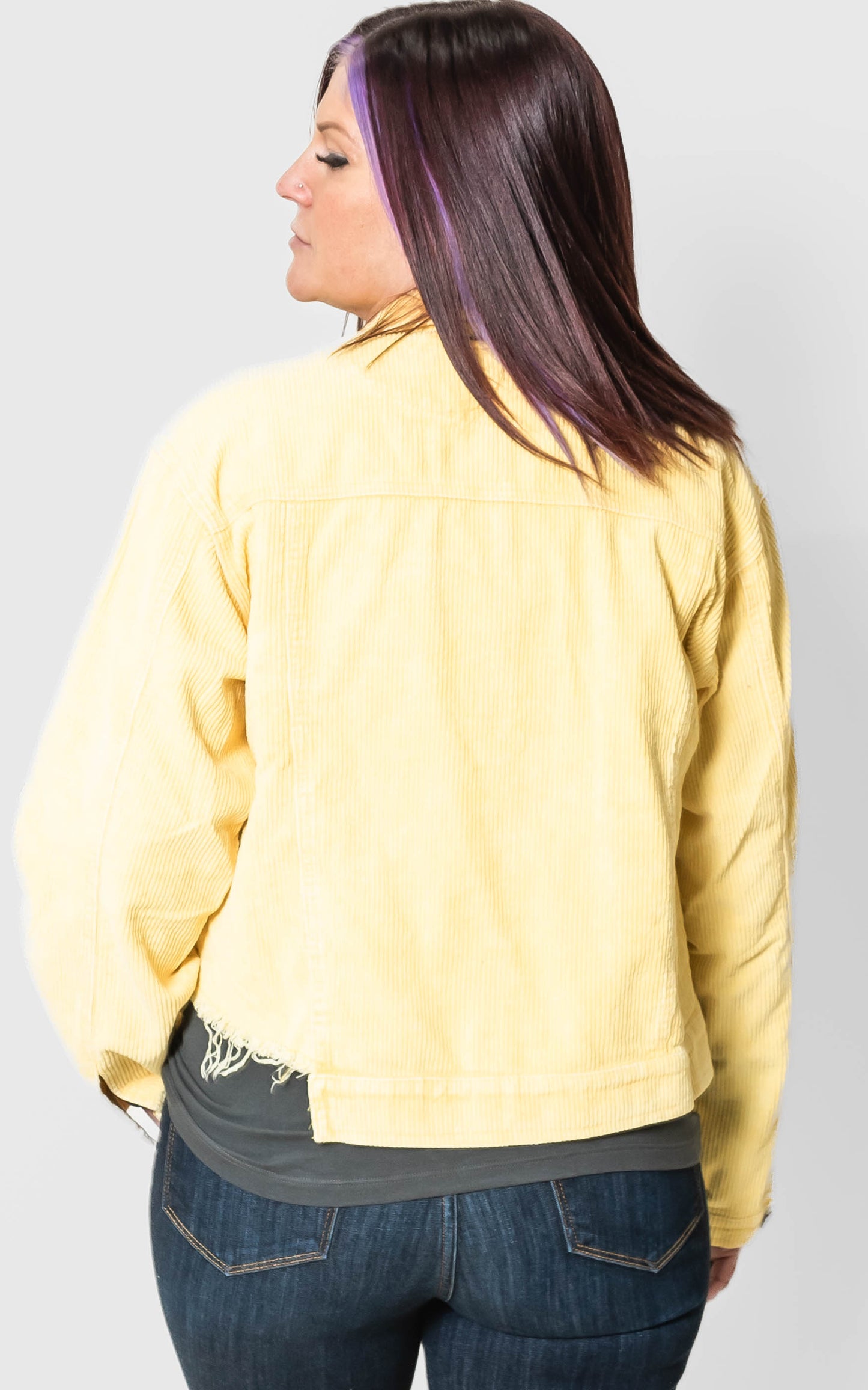 Bumble Bee Cropped Corduroy Jacket - POL