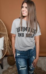 Wanted and wild t-shirt in gray