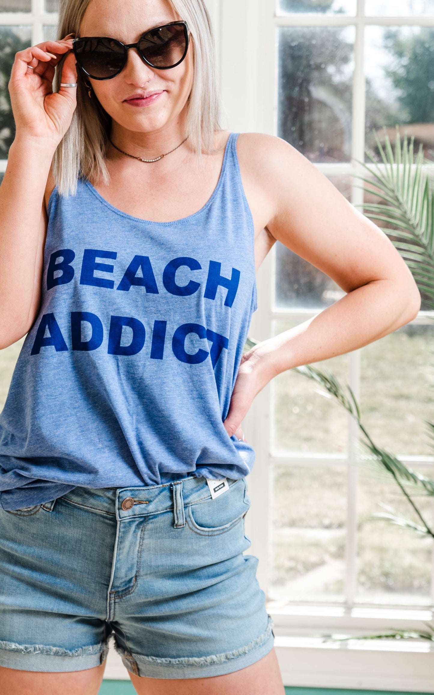 beach addict slouchy tank 