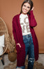 long burgundy duster cardigan