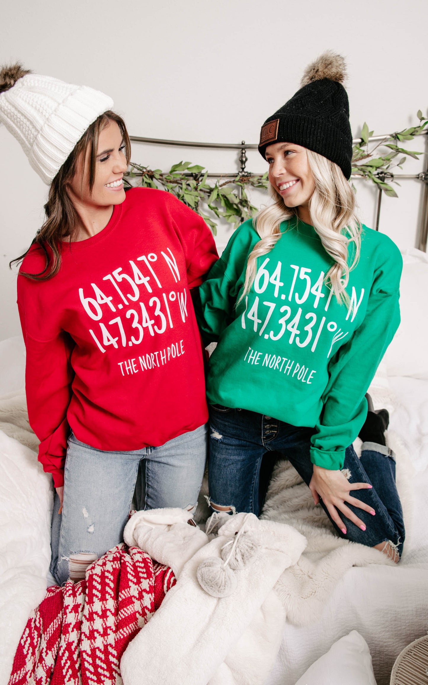 north pole coordinates sweatshirt 