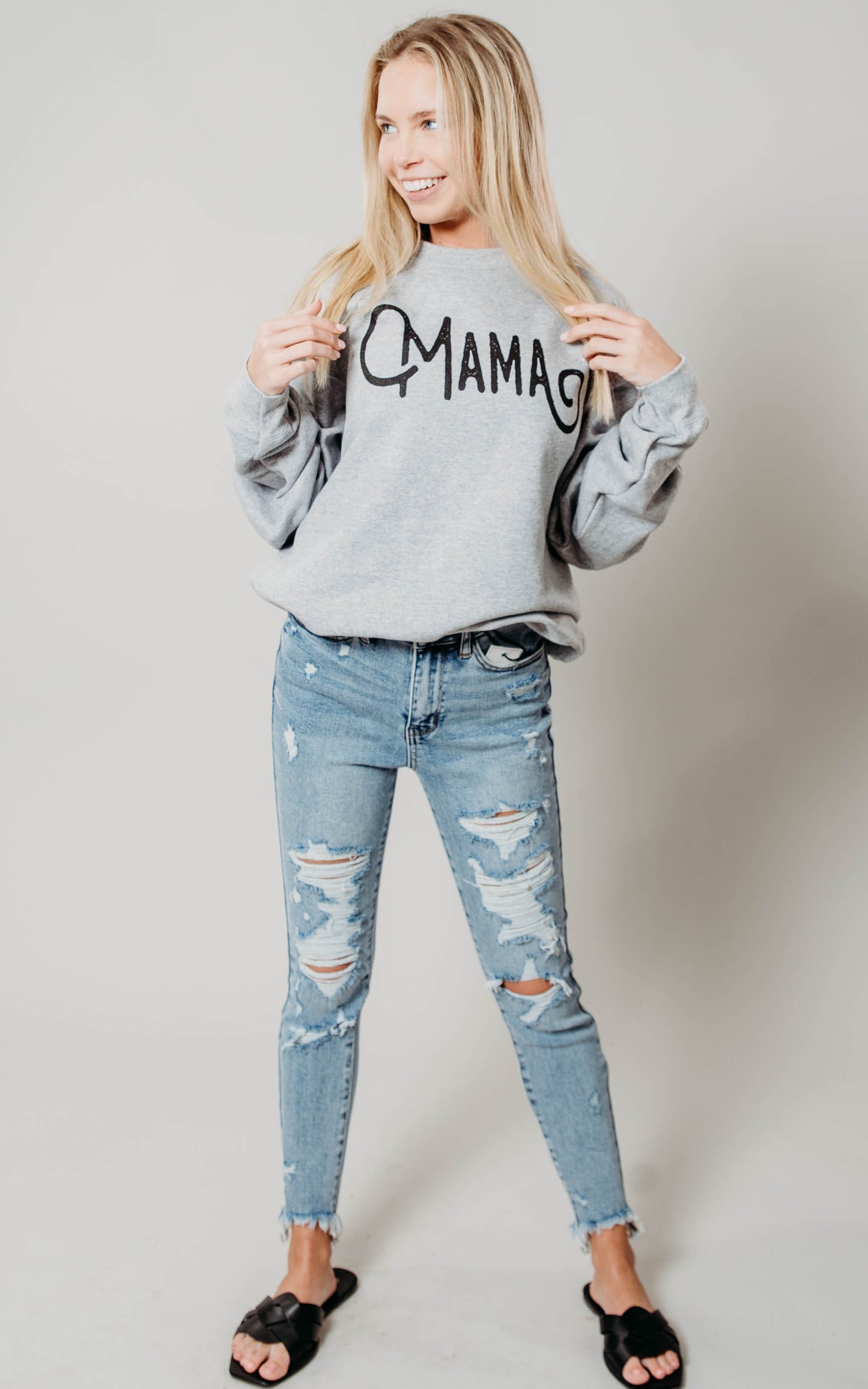 mama heather grey sweatshirt 