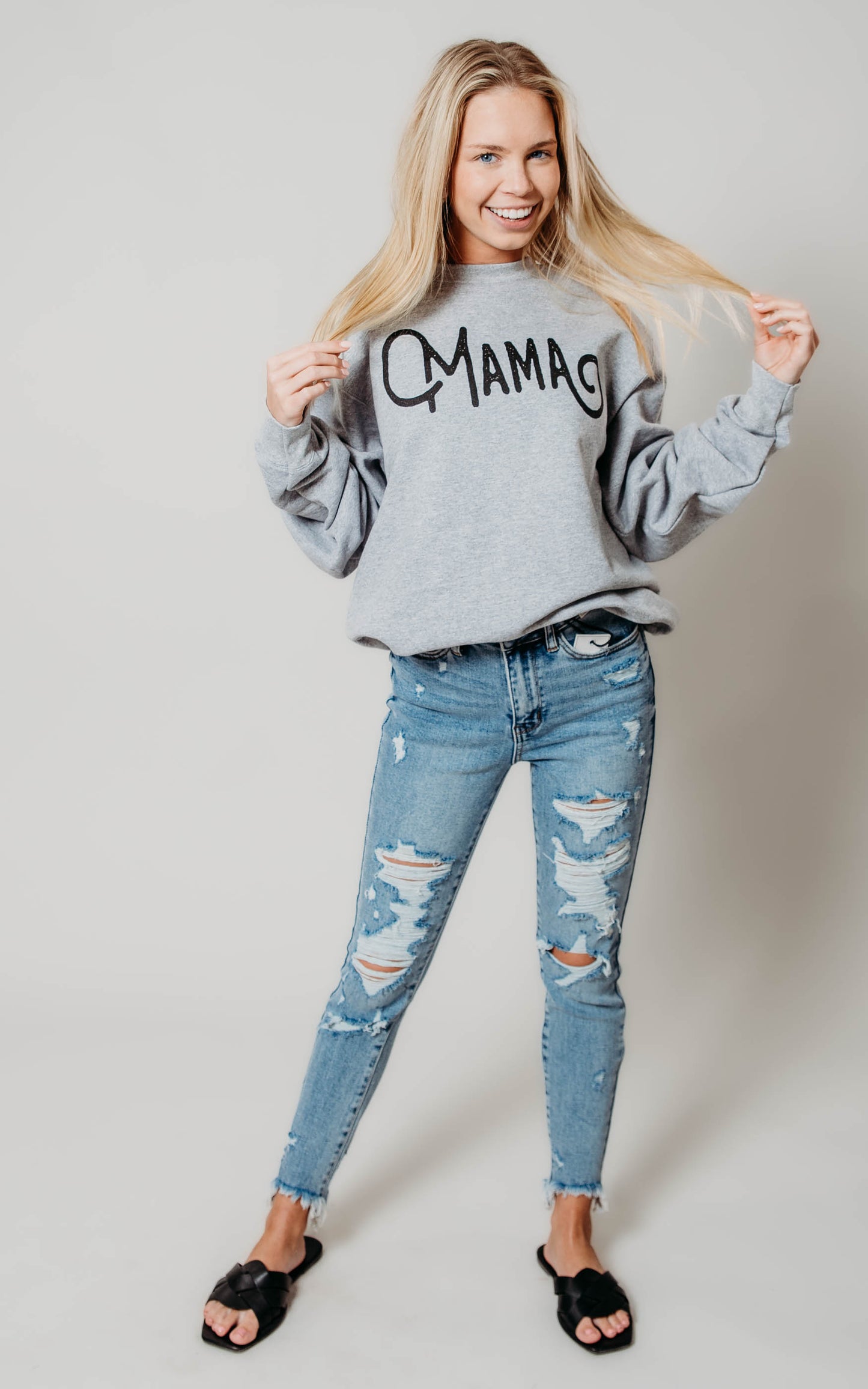 Heather Gray "MaMa" Sweatshirt