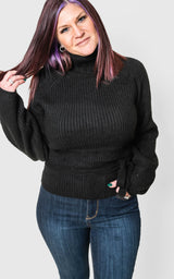 Turtle Neck Open Back Sweater - POL