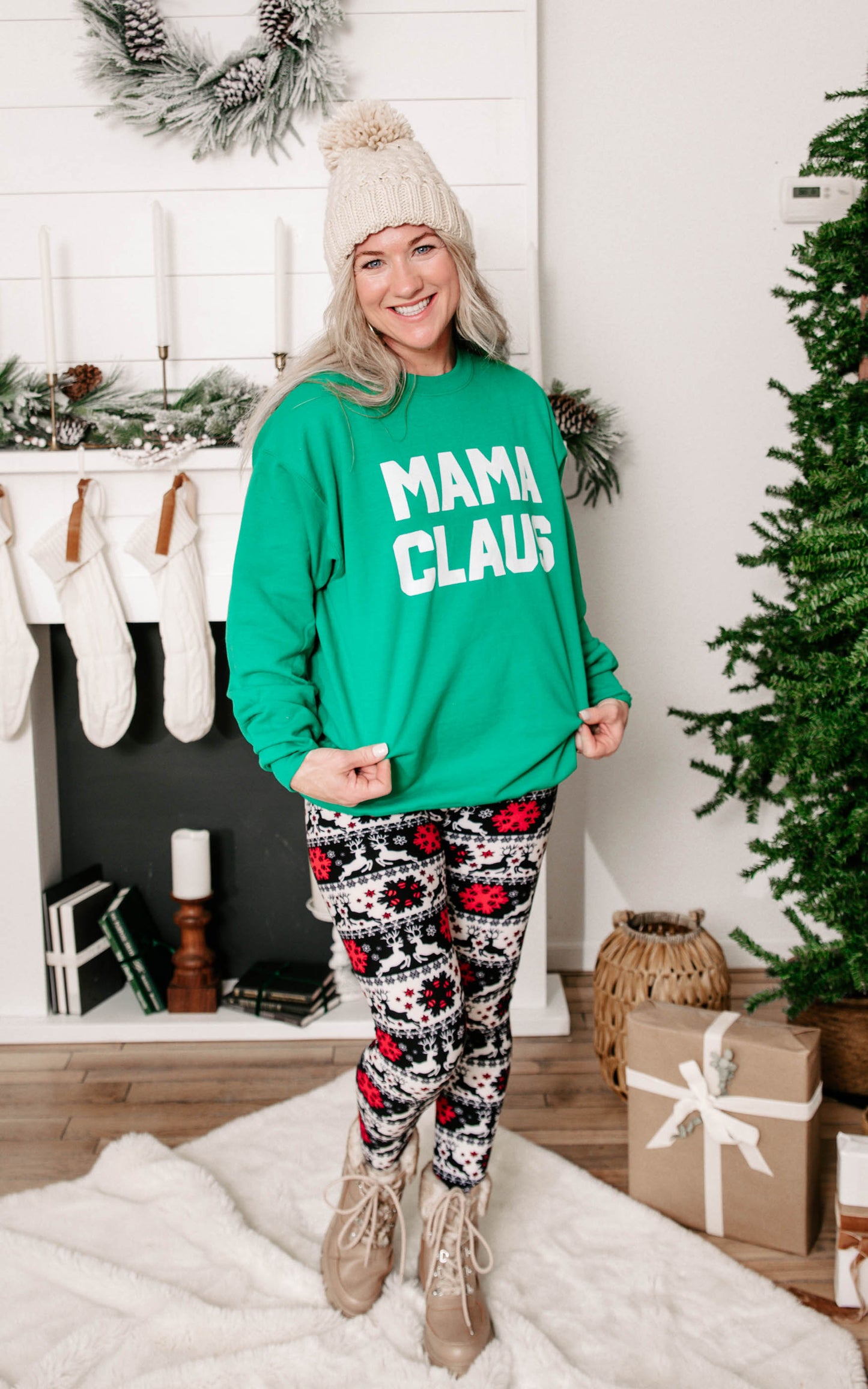 mama claus green sweatshirt 