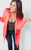 Deep Coral Slouchy Flyaway Cardigan