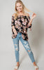 navy floral blouse 