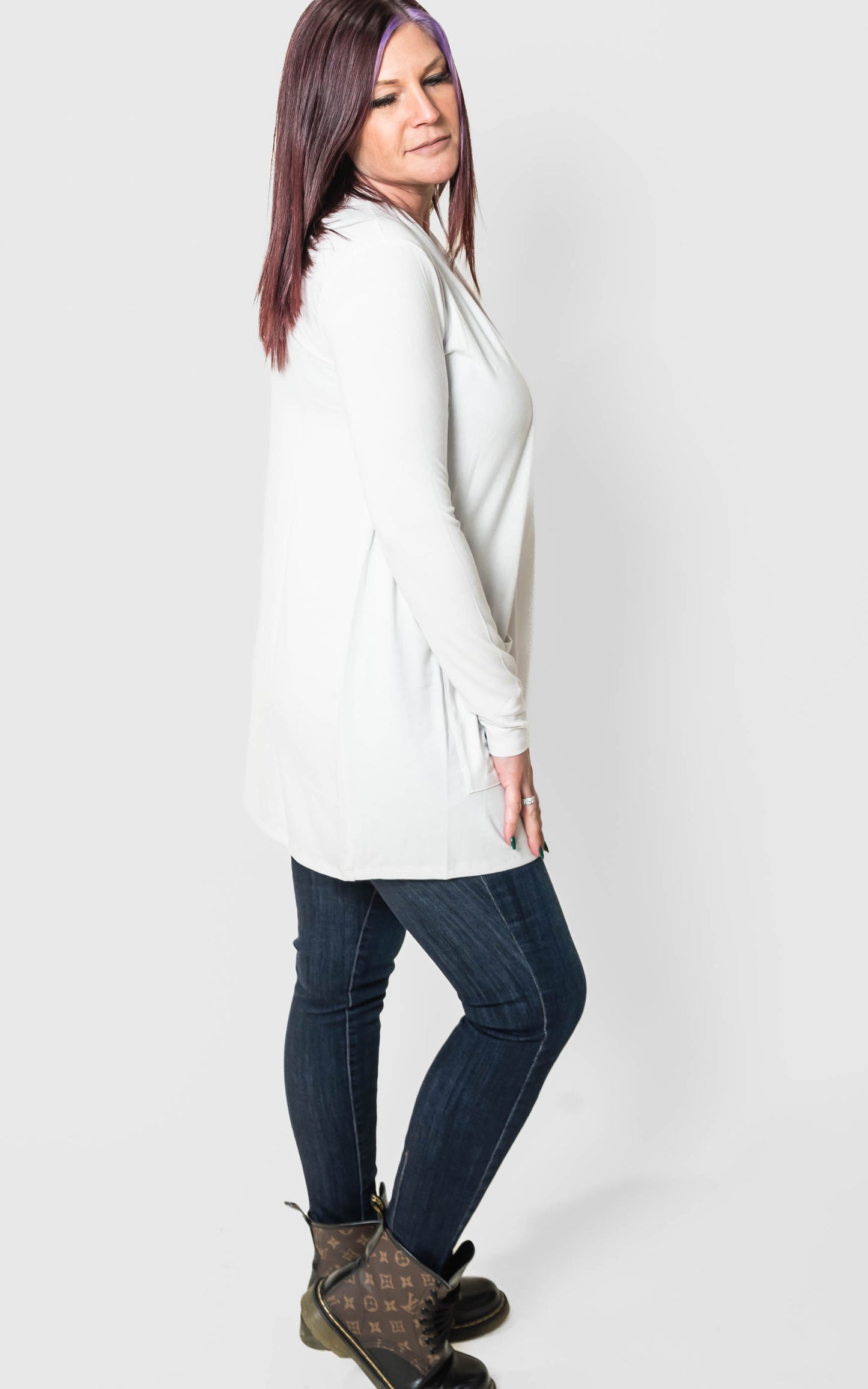 Bone Slouchy Flyaway Cardigan