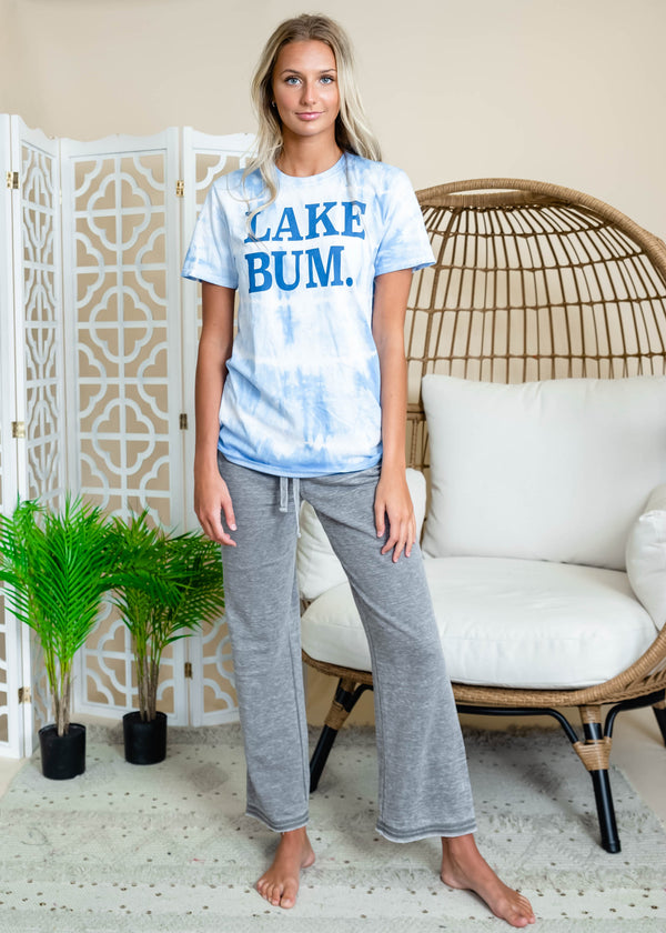  Lake Bum Blue Tie Dye T-shirt, CLOTHING, BAD HABIT APPAREL, BAD HABIT BOUTIQUE 