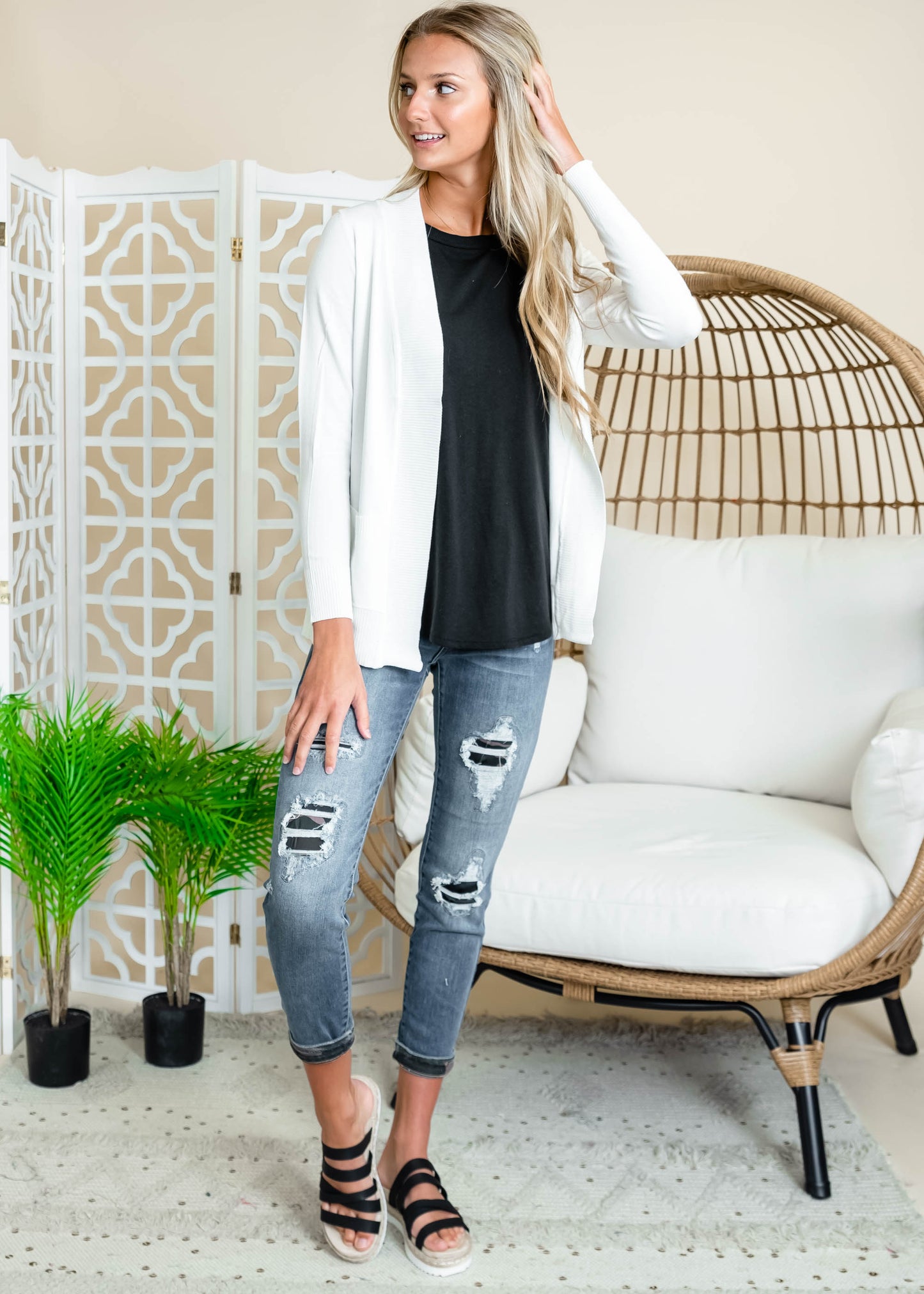  Boyfriend Cardigan Spring, CLOTHING, CIELO, BAD HABIT BOUTIQUE 