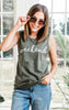 weekend military olive tank top 