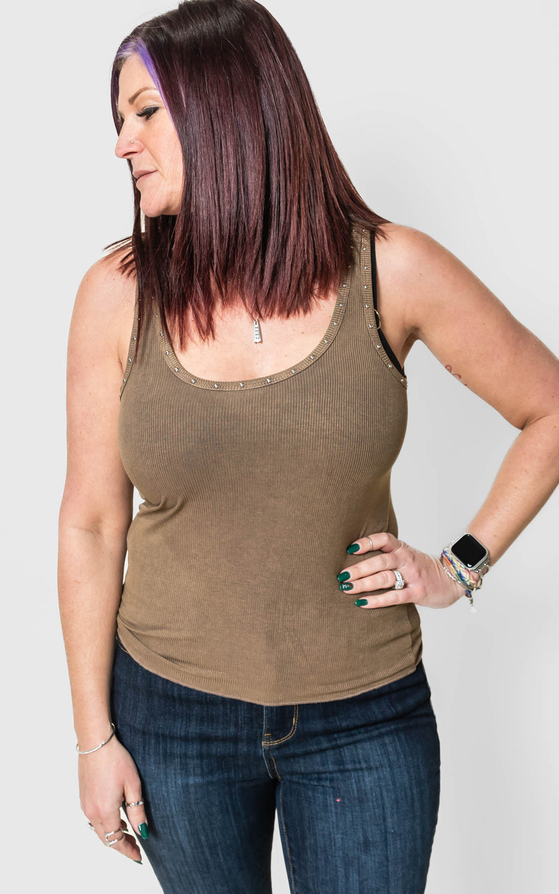 Chocolate Studded Tank Top - POL